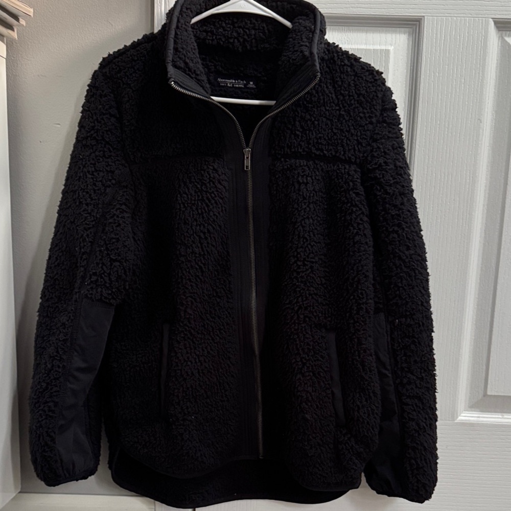 Abercrombie & Fitch Black Sherpa Jacket
